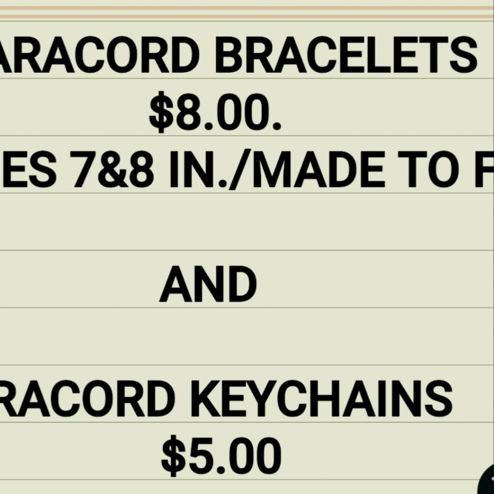 Paracord bracelets and keychains